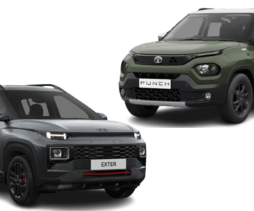 Hyundai Exter and Tata Punch comparison front view