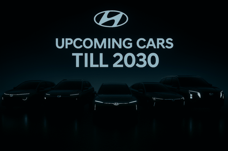 Hyundai India’s upcoming vehicle lineup including ICE, hybrid, and electric models ahead of its 2030 strategy.