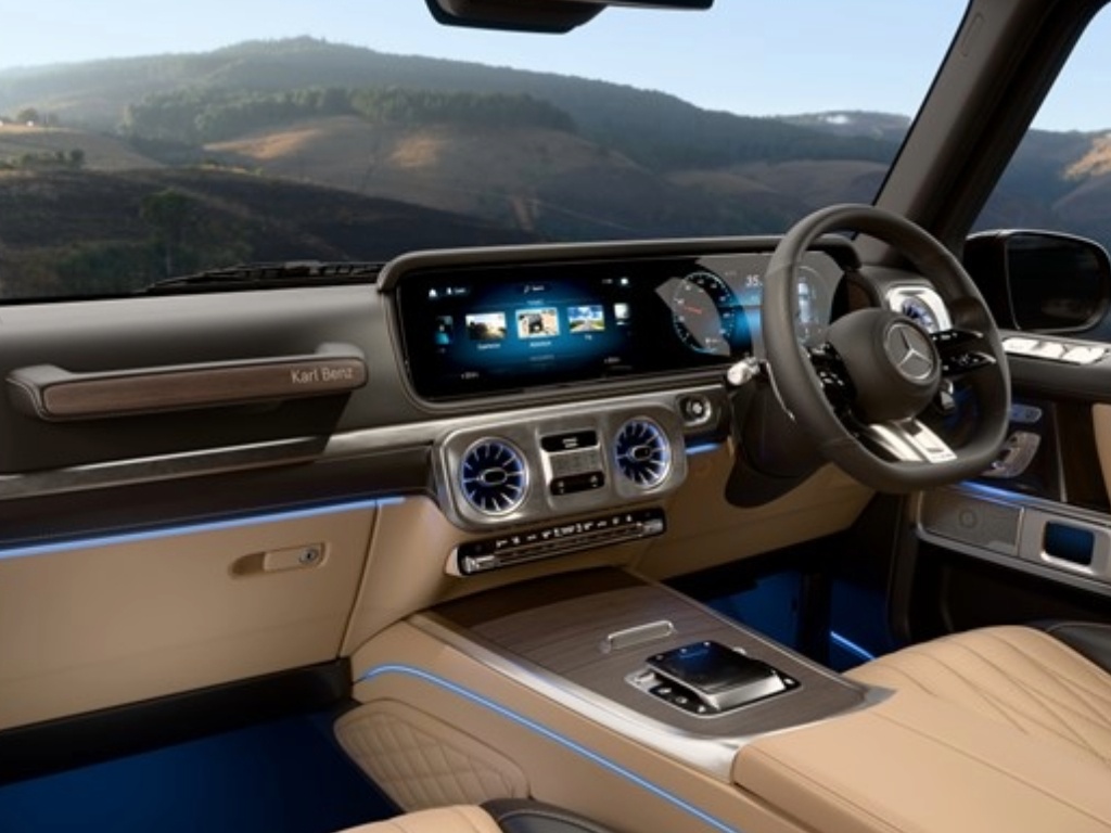 On the interior it got open-pore natural walnut wood trim