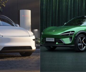 face off between the Tesla Modek Y and teh Xiaomi YU7