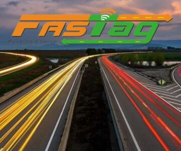 Fastag written in the air over the highway