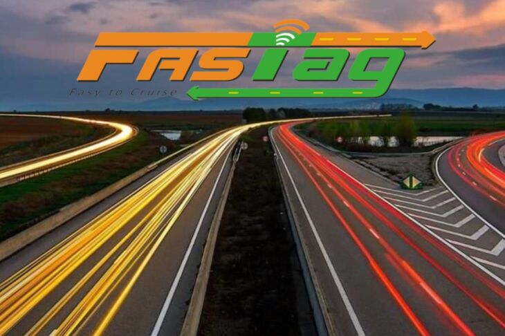 Fastag written in the air over the highway