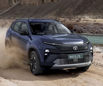 Tata Harrier EV in the sand