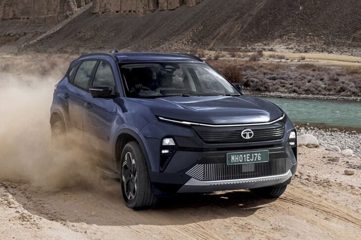 Tata Harrier EV in the sand