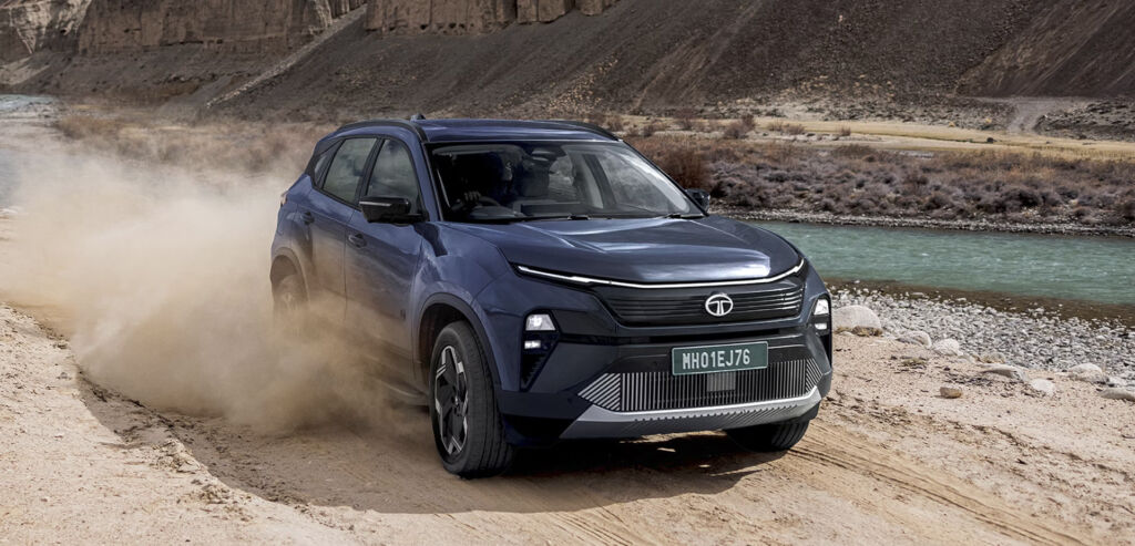 Tata Harrier EV in the sand