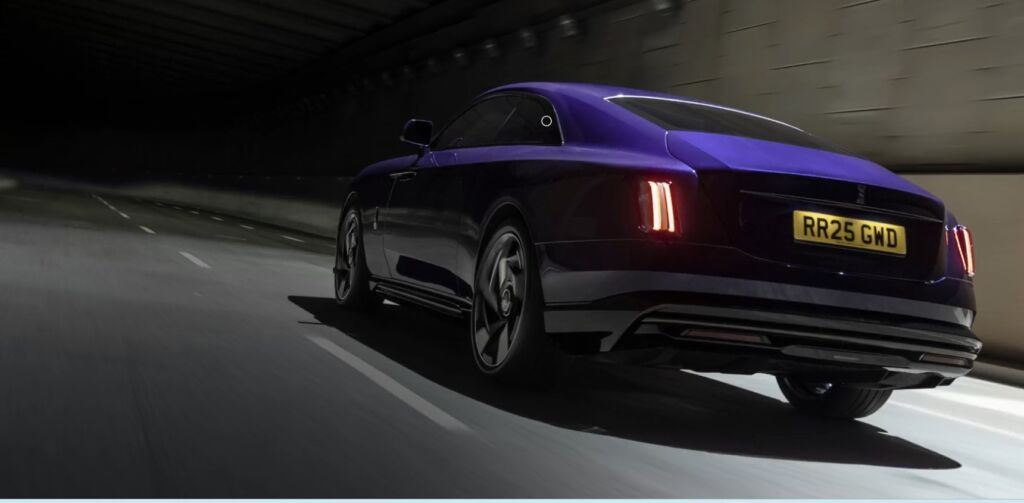 rear of the Rolls Royce Spectre Black Badge