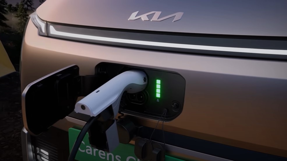 Charging port of the Kia Carens Clavis EV