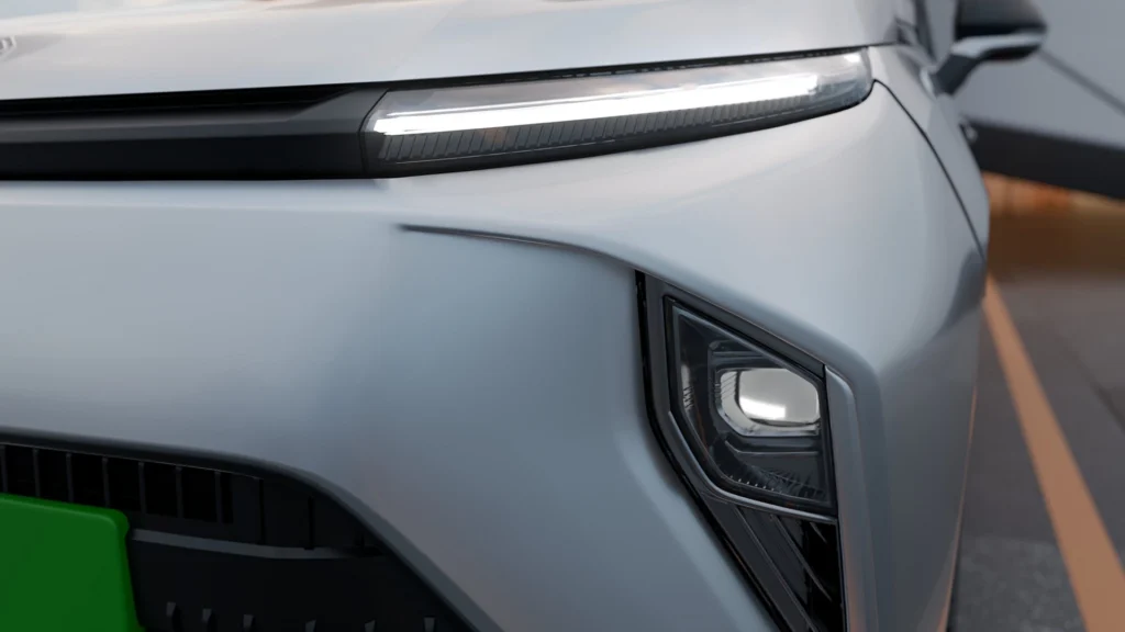 LED DRL of the MG M9 with the LED projector headlamp